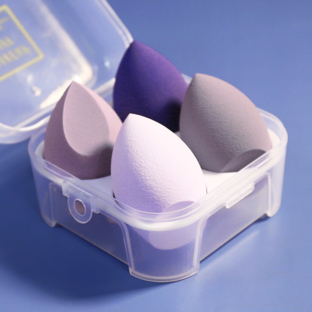 4 Pcs Makeup Sponge Beauty Blender Wet and Dry Box Set Shopee Philippines