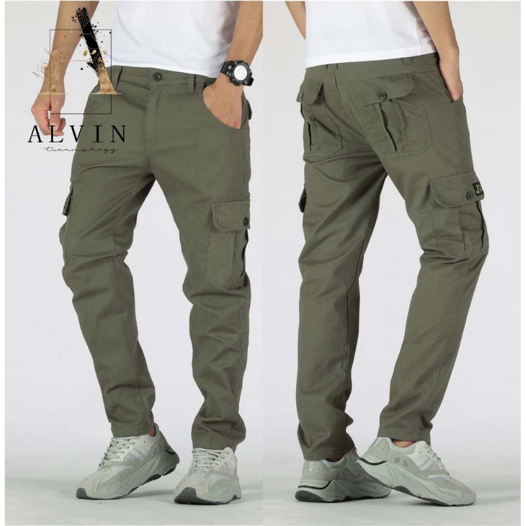 ALVIN# Fashion Men Outdoor 6 pocket cargo pants | Shopee Philippines