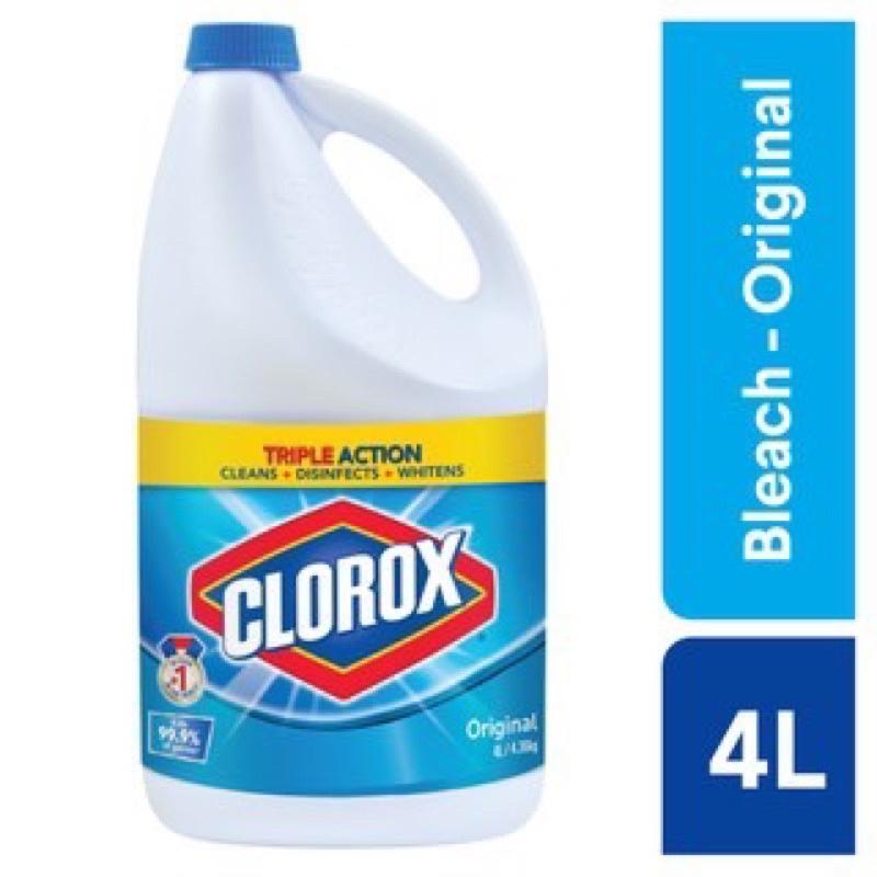Clorox Triple Action Original Bleach Liquid 4L Clean + Disinfect + Whiten Shopee Philippines