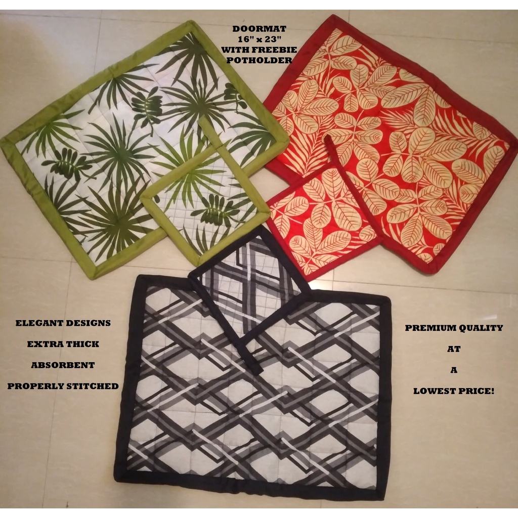 DOORMAT 16"x23" WITH FREEBIE POTHOLDER Shopee Philippines