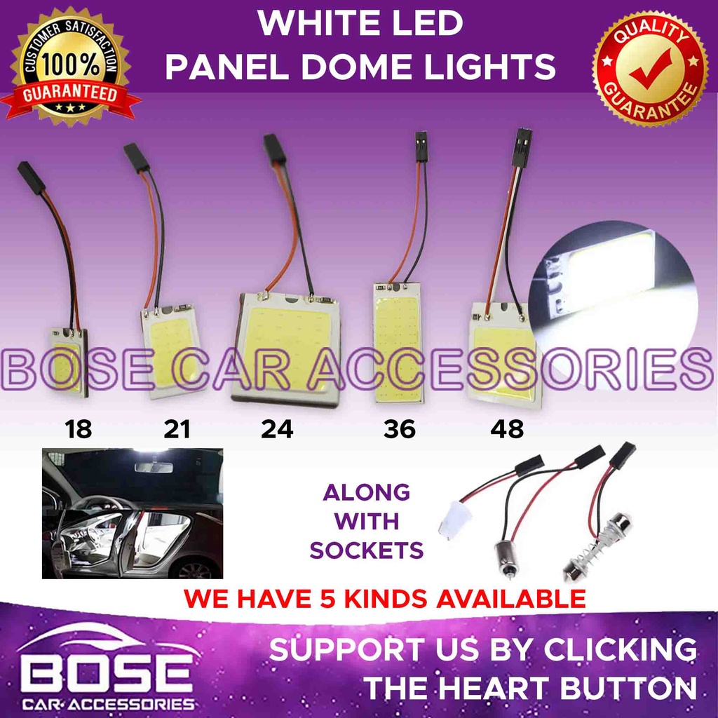 1pc Car Dome Reading Lights LED COB White Panel Lamp Map Light Trunk Light T10 Festoon Panel