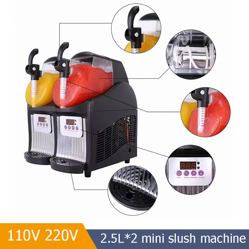 2-Tank Commercial Frozen Drink Slush Machine Smoothie Maker Machine 220V