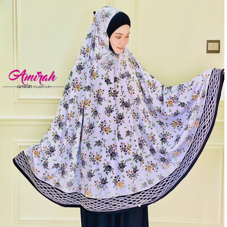 Telekung Amirah Muslimah Rose Flower Two tone Color/ 2 color tone ...