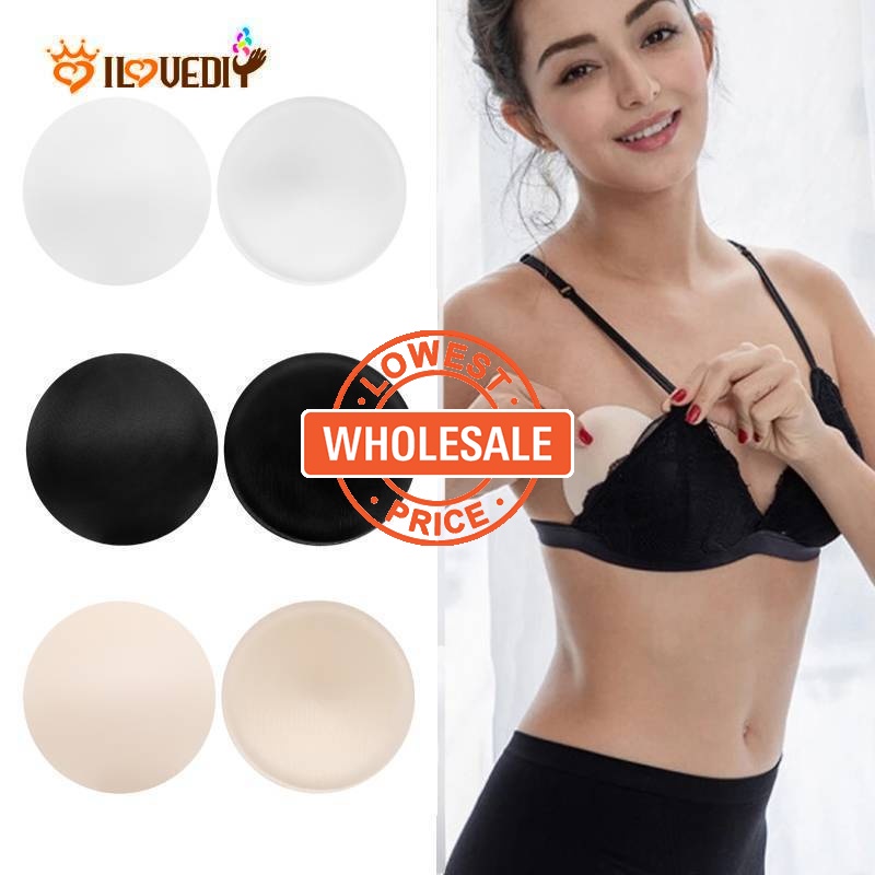 Wholesale Prices ] Sponge Foam Push Up Comfy Round Bra Pads Inserts /  Removeable Push Up Breast Pads /Summer Breast Bra Bikini Inserts Chest Pad/  Bra Padding Bust Enhancer
