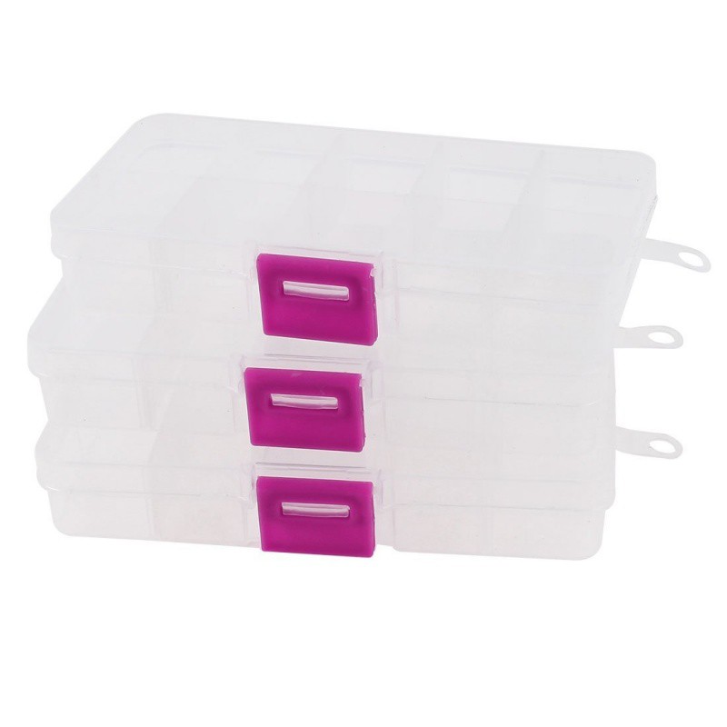 3pcs 10 Grid Electronic Component Parts Kits Plastic Storage Box Case ...