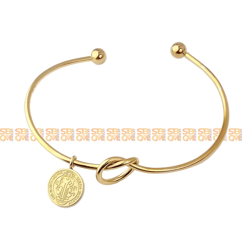 SBGM Stainless Steel 316l 18k Gold Plated Saint Benedict Religious ...