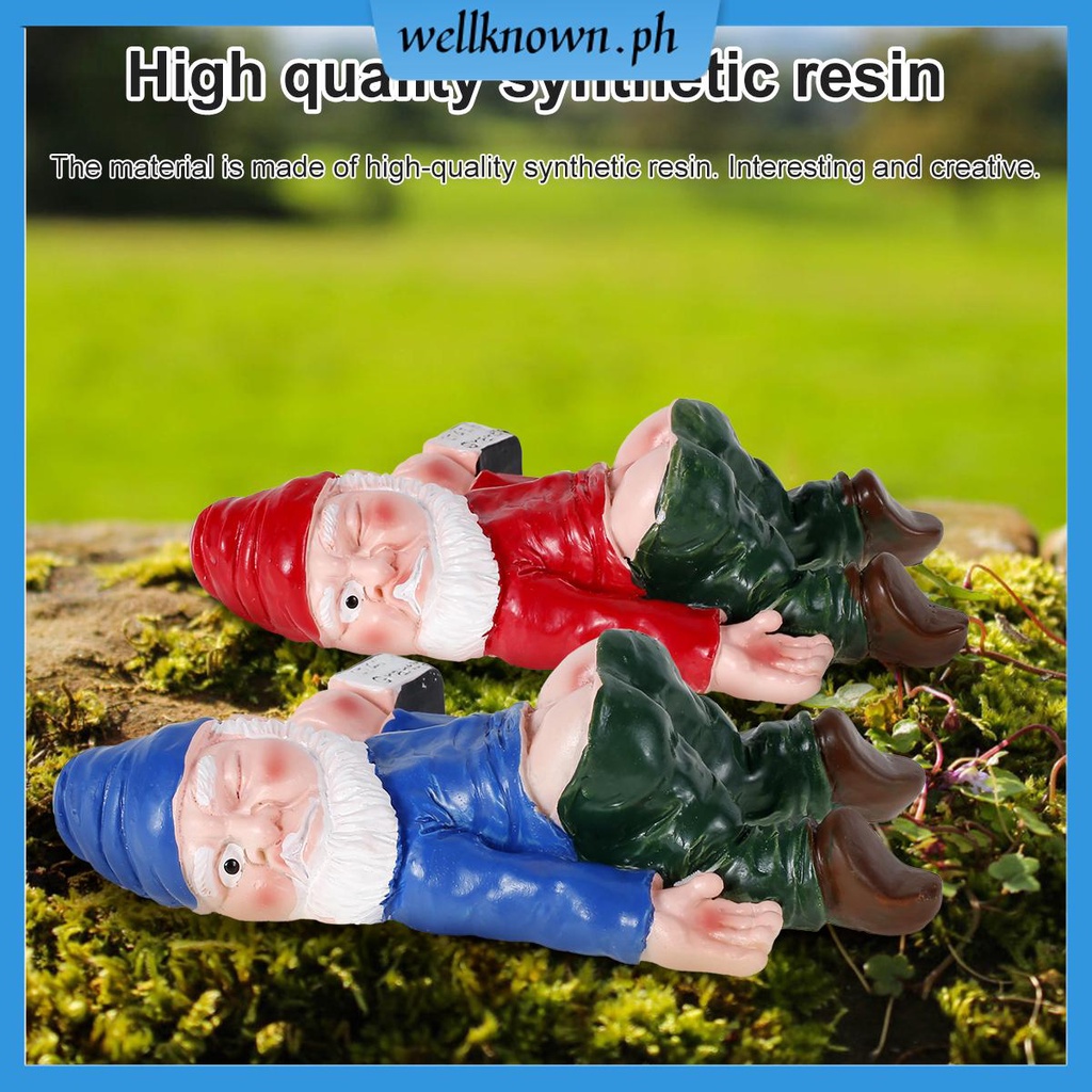 Funny Drunk Garden Gnomes Statue Decor Naughty Drunken Lying Gnome ...