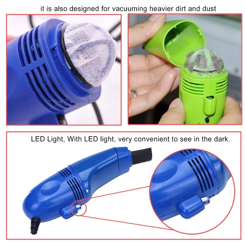 Mini Computer Vacuum USB Keyboard Cleaner PC Laptop Brush Dust Cleaning ...