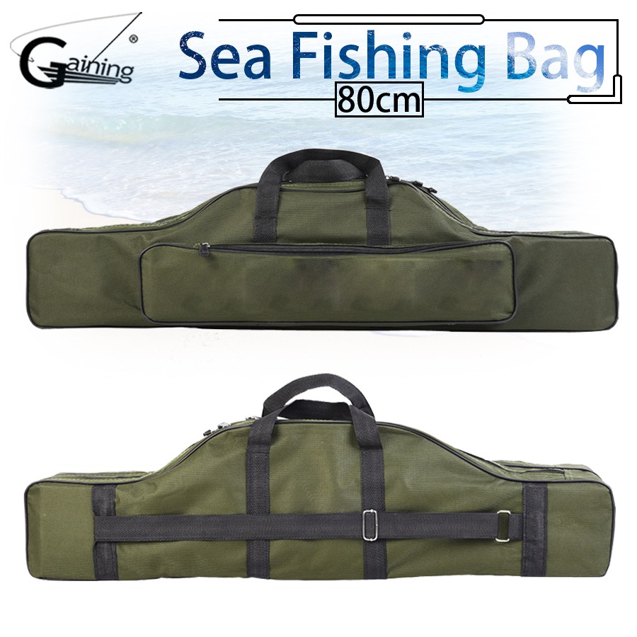 Waterproof 80cm Fishing Bag Oxford Cloth Folding Fishing Rod Reel Bag  Fishing Tackle Storage Bags Tr
