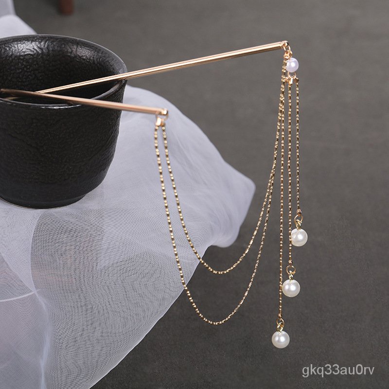 Long Tassel Double Chain Hair Pins Nunchaku Hairpin Chinese Hanfu