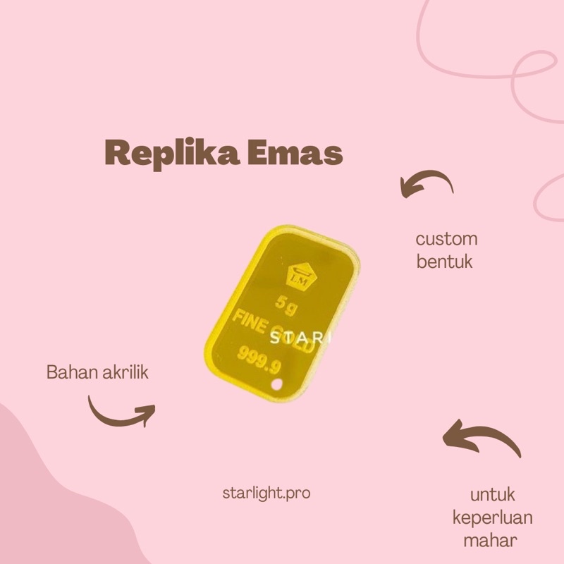 REPLIKA Replica Gold Bar For Dowry Needs/CRAFT Materials/Wedding Dowry