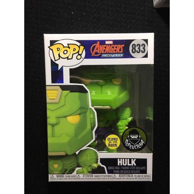 Funko Pop! Marvel Avengers Mechastrike Hulk Glow in The Dark Popcultcha ...