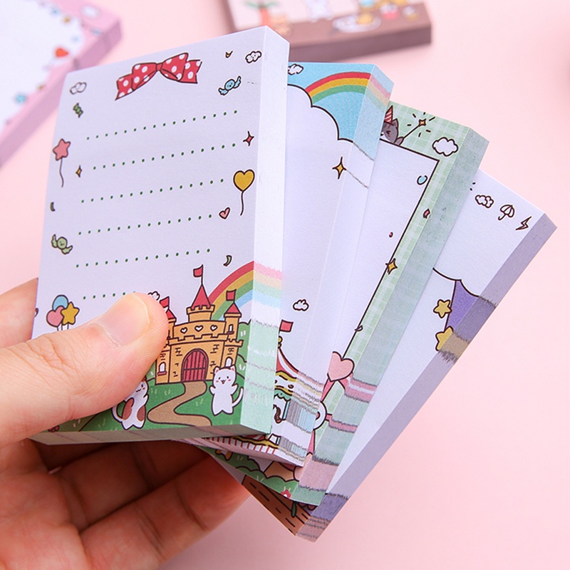 100 Sheets Japanese Cartoon Sticky Note Girl Message Notes Guestbook