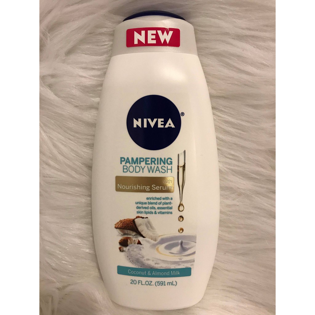 NIVEA Pampering Body Wash with Nourishing Serum, Coconut and Almond