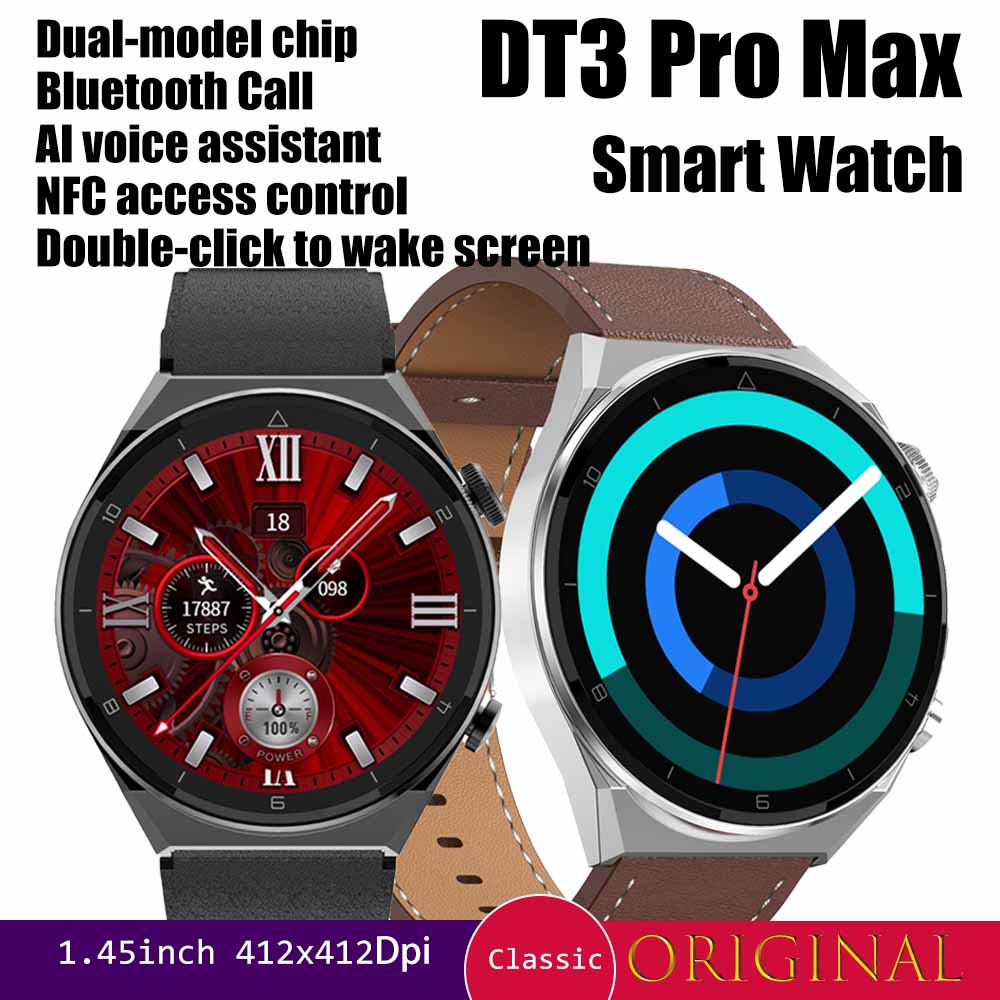 DT3 PRO MAX Smart Watch 1.45 inch Double-click to Wake Screen Bluetooth ...