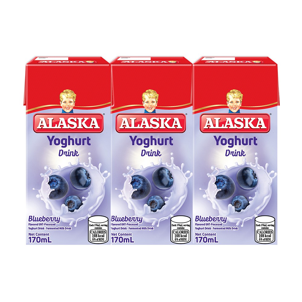 Alaska Blueberry Yoghurt Milk Drink 170ml Pack Of 3 Shopee Philippines