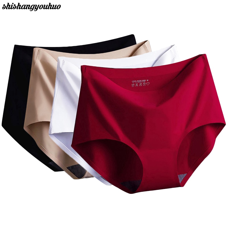 2PCS Women's Panties Ice Silky Underwear Triangle Cool Refreshing Seamless  Panty M-2XL