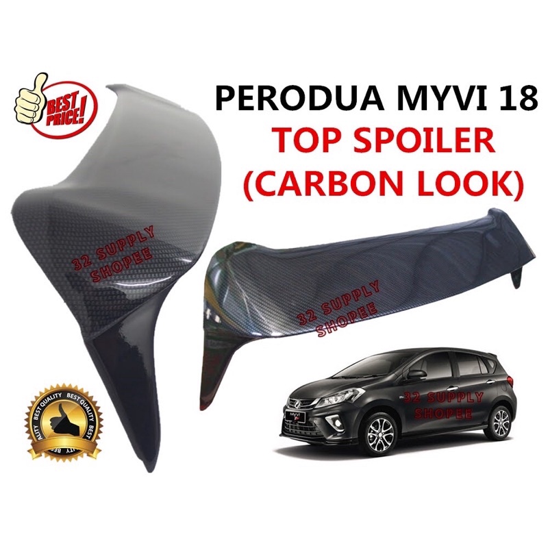 PERODUA MYVI BARU 2018-2020 SPOILER WING FIBER ( CARON LOOK ) | Shopee ...