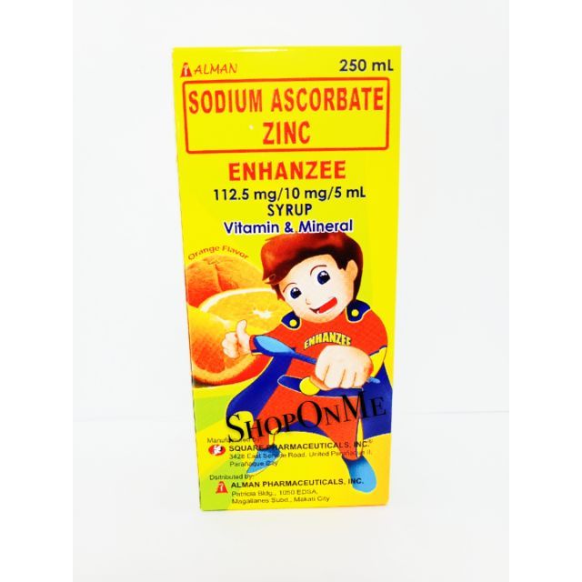 Enhanzee Sodium Ascorbate + Zinc Syrup 250ml Shopee Philippines