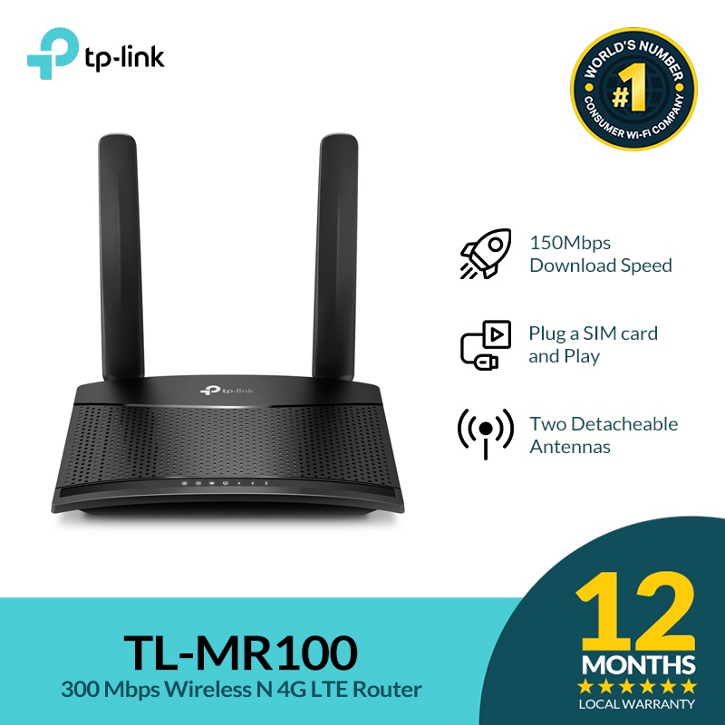 TP-Link TL-MR100 300 Mbps Wireless N 4G LTE Router | Shopee Philippines