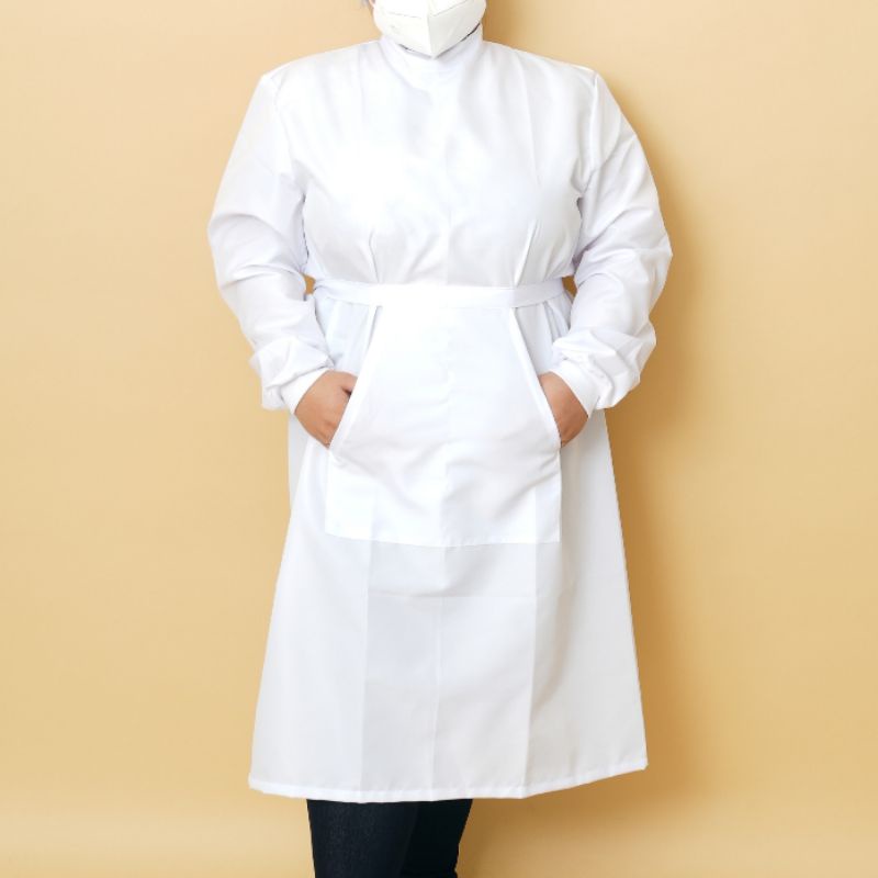 "Basic" UNISEX Water Repellent Microfiber Isolation Gown Lab Gown Smock