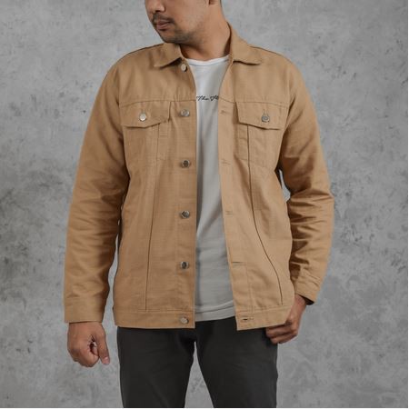 Brey.co Exventura Cream Canvas Solid Brey Original Canvas Jacket ...