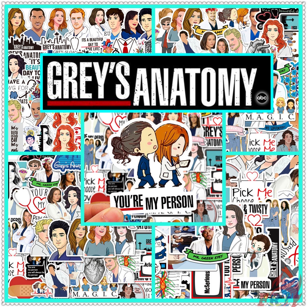 100Pcs/Set Grey's Anatomy Series A Stickers ABC TV Show DIY Fashion ...