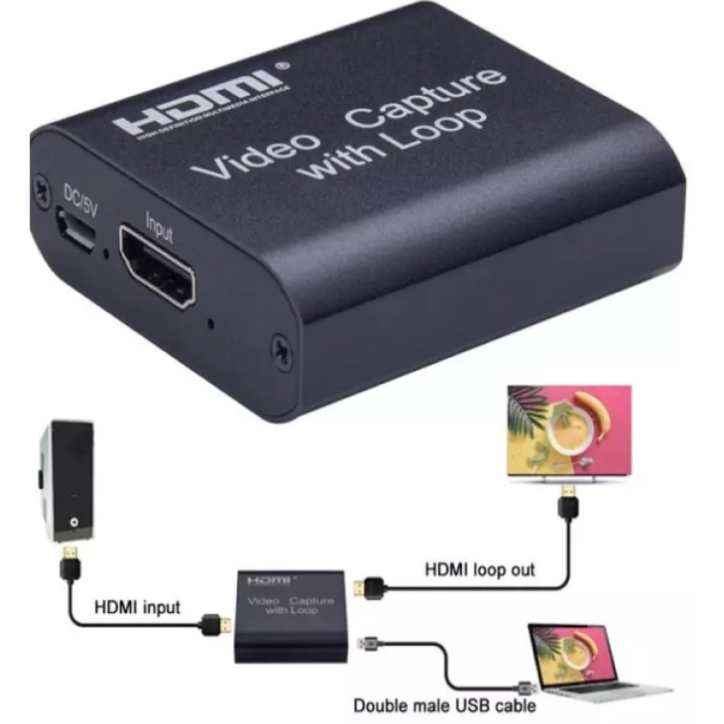 HDMI Video Capture Card Device with Loop Out USB 2.0 4K 1080P