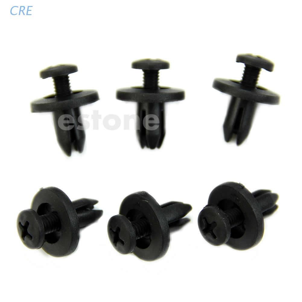 CRE New Car Bumper Fender 6mm Hole Black Plastic Rivets Fasteners for ...