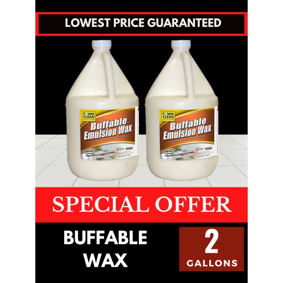 *PACK OF 2 GALLONS* Concentrated BUFFABLE FLOOR WAX Polish Emulsion ...