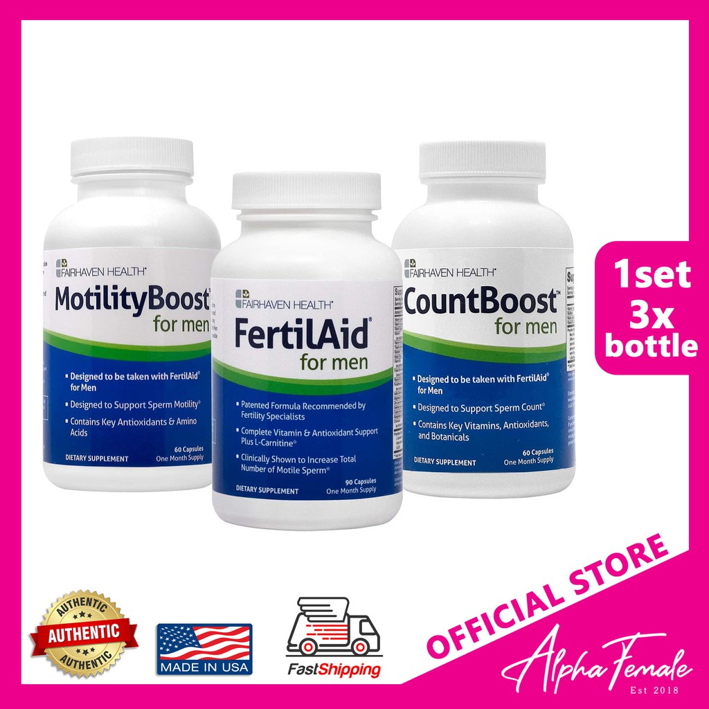 Product image Fairhaven Health FertilAid, MotilityBoost and CountBoost for Him, Fertility Supplement Bundle
