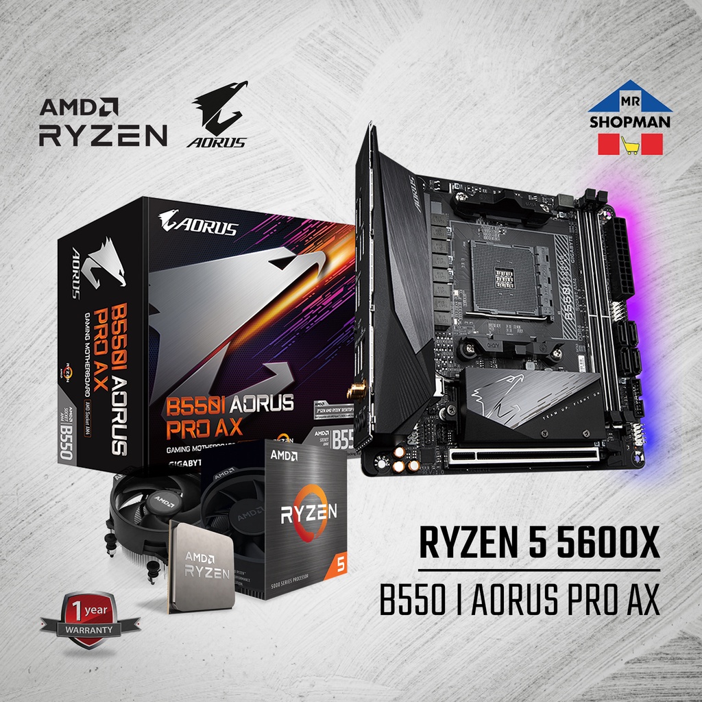 AMD Ryzen 5 5600X Processor w/ B550I Aorus Pro AX Motherboard Shopee