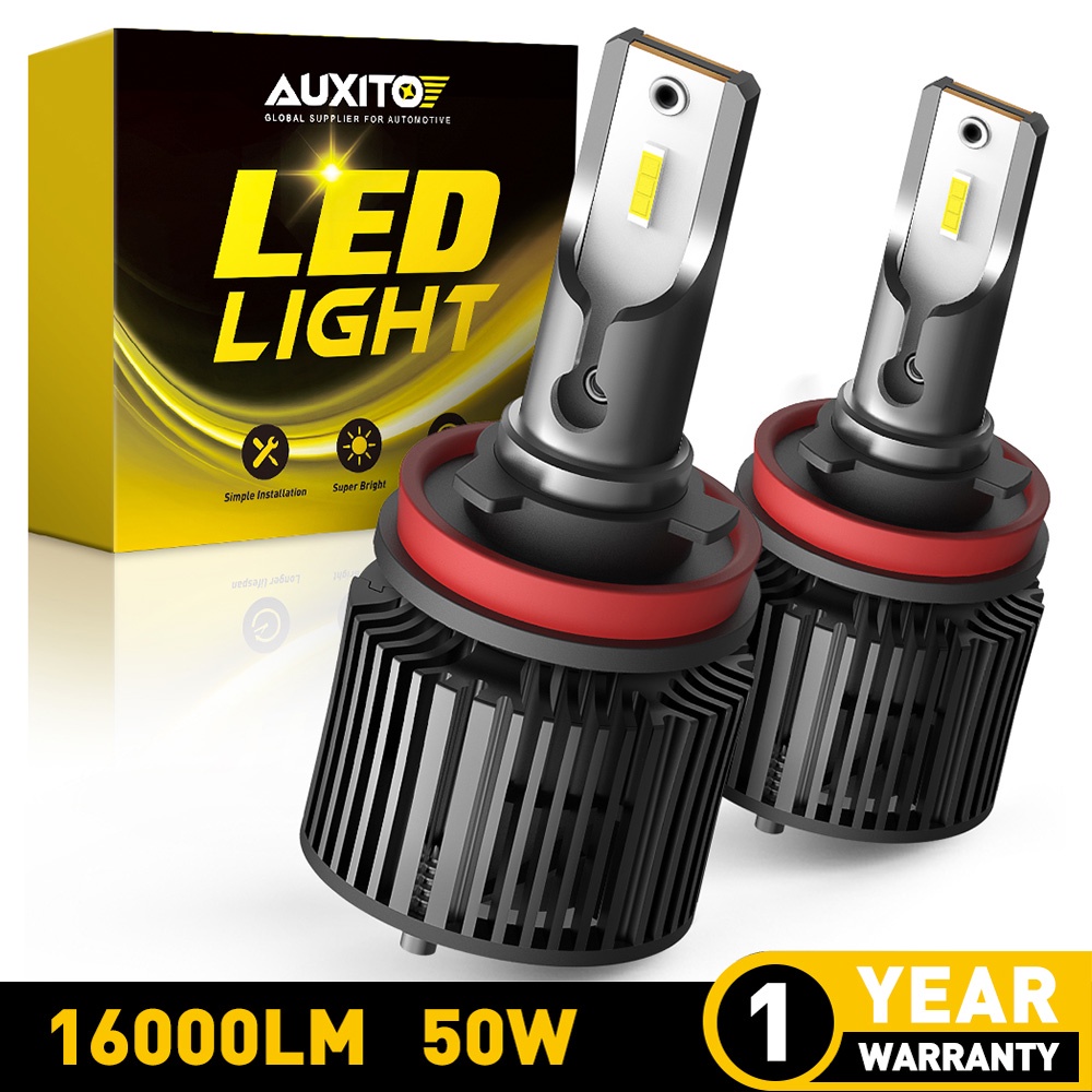 AUXITO 50W 16000LM H4 H11 9005 9006 LED Headlight For Car Canbus 6000K ...