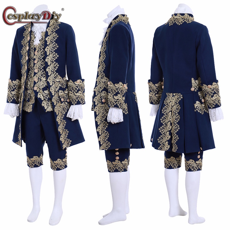 Cosplaydiy Victorian Gentleman Elegant Gothic Aristocrat 18th Century Cosplay Medieval Royal Men 0023