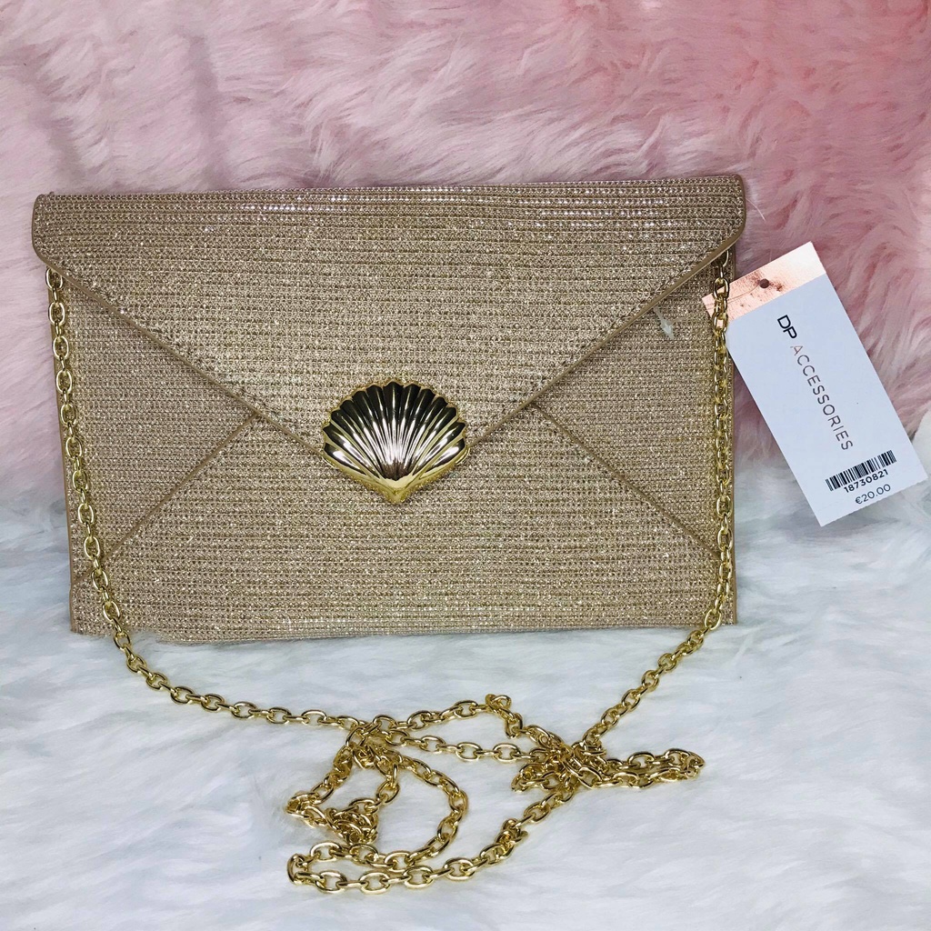 Dorothy Perkins Rose Gold Shell Clutch Bag Shopee Philippines