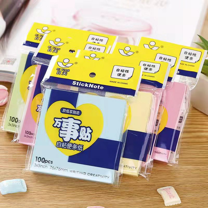 100pcs.STICKY NOTES (plain&with design) | Shopee Philippines
