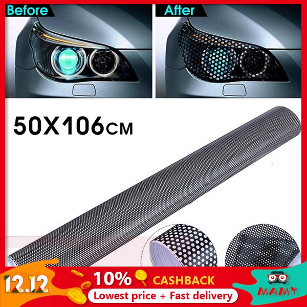 50x106CM Perforated Film Headlight Tint Car Window Mesh Like Fly Eye