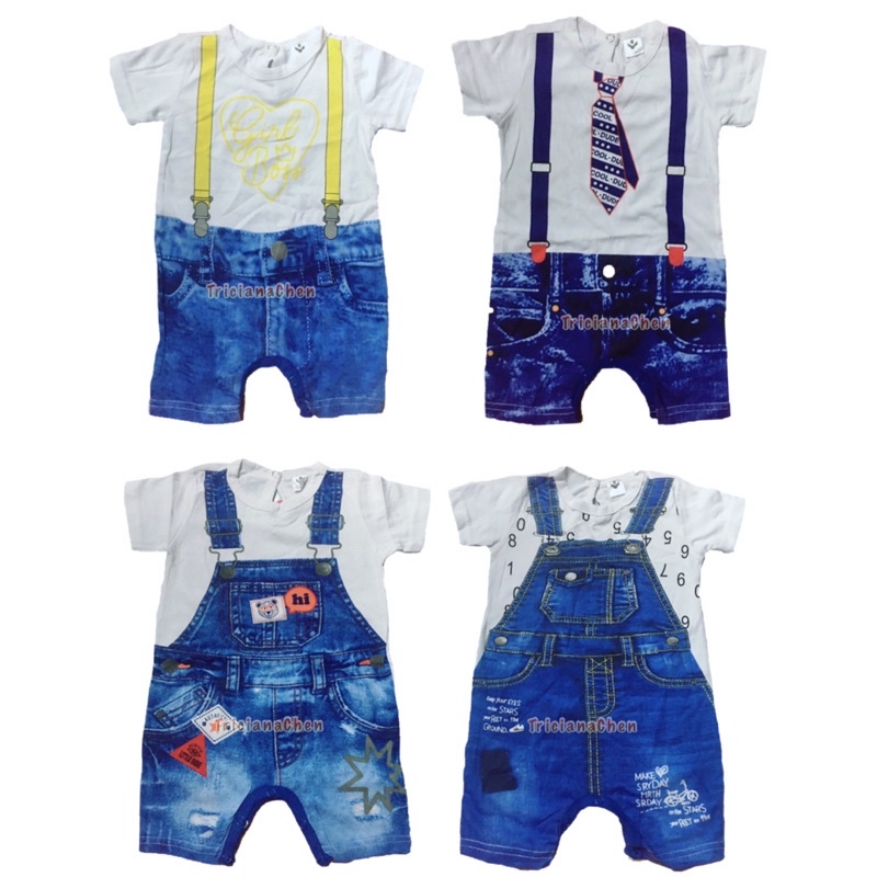 SALE!Cute Denim Design Print Cotton Overall Onesie Jumper Infant