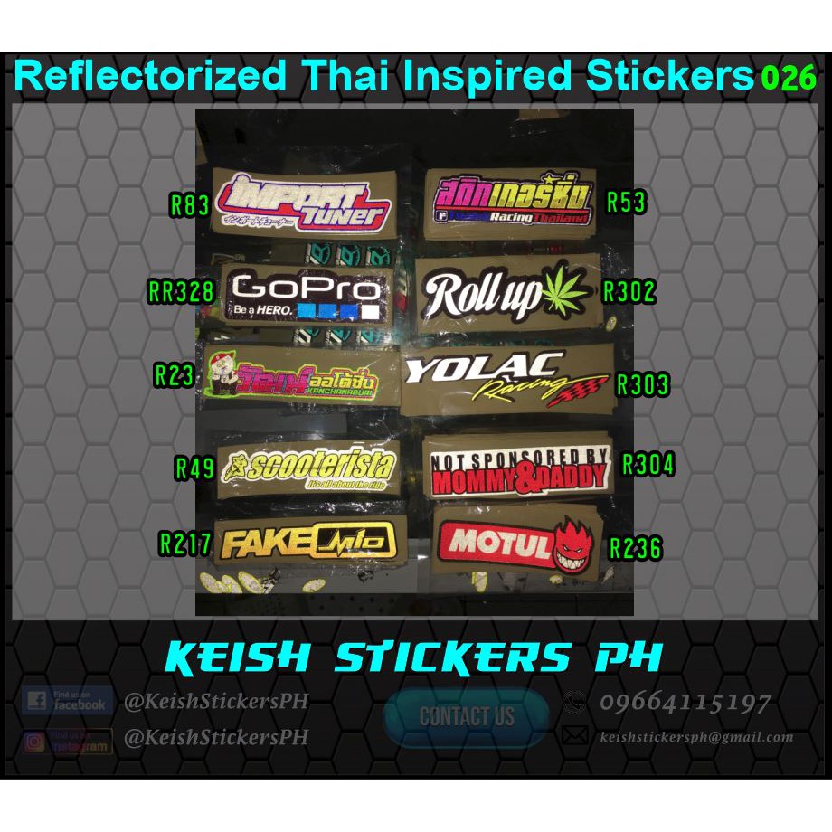 Thai Inspired Reflectorized Stickers-026 | Shopee Philippines