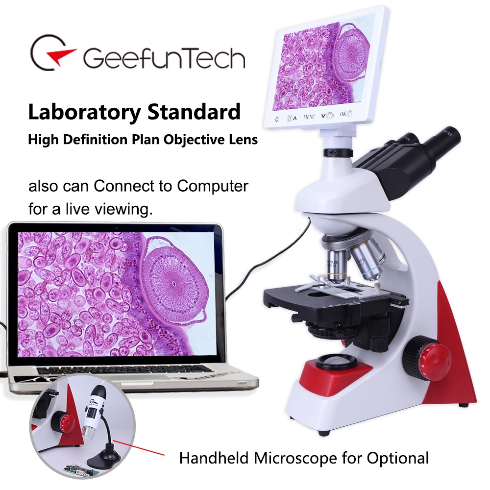 Geefuntech Trinocular Compound Microscope ResearchGrade 40x2500x