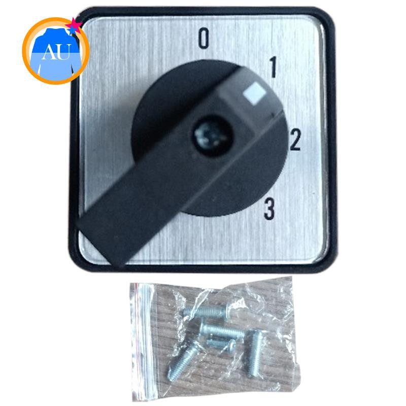 Uxcell 660V 20A 2-Pole Rotary Cam Changeover Switch With Cover – 3 Positions (1-0-2)