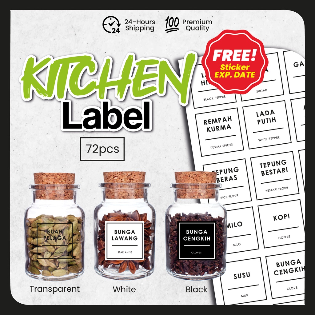 Sticker Label Dapur Putih Waterproff (Minimalist) Shopee Philippines