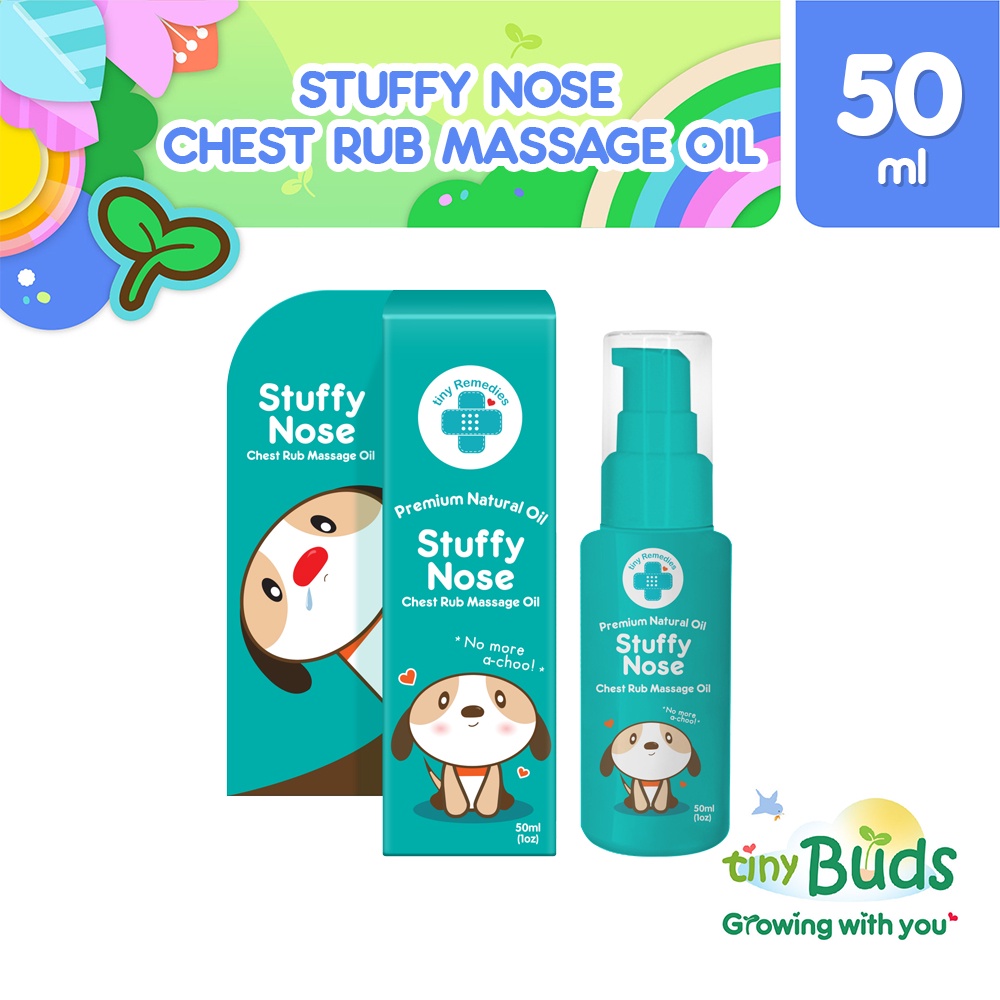 Tiny Remedies Stuffy Nose Natural Baby Chest Rub Massage Oil 50ml