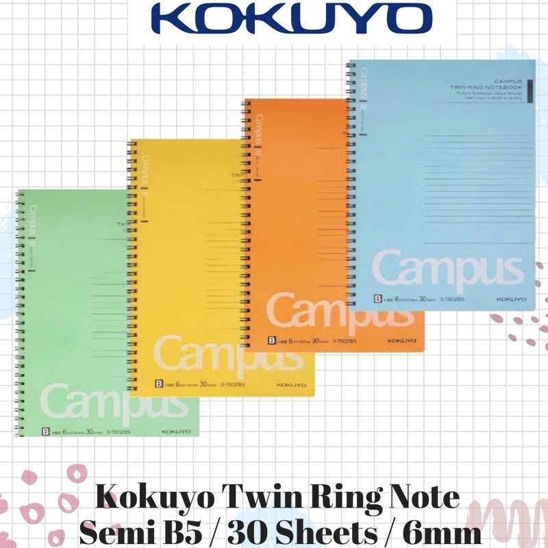 Kokuyo TWIN RING NOTEBOOK Semi B5 6mm | Shopee Philippines