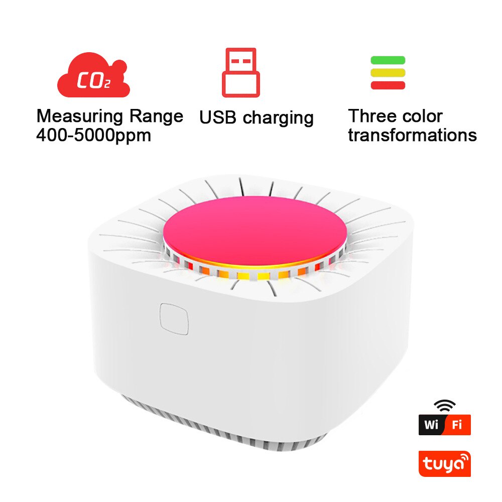 Wifi Tuya Co Detector Ndir High Precision Carbon Dioxide Detector Indoor Air Quality Monitor