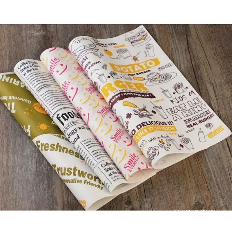 Checkered Grease Proof Paper Food Liner Wrapper 12x12inches | Shopee ...