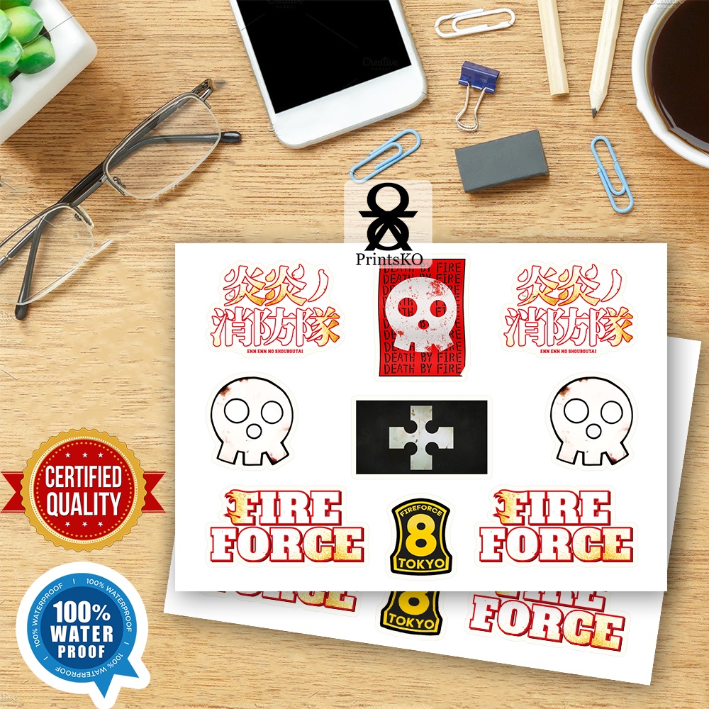 Fire Force Water Proof Stickers - Fire Force logos set Design | Shopee ...