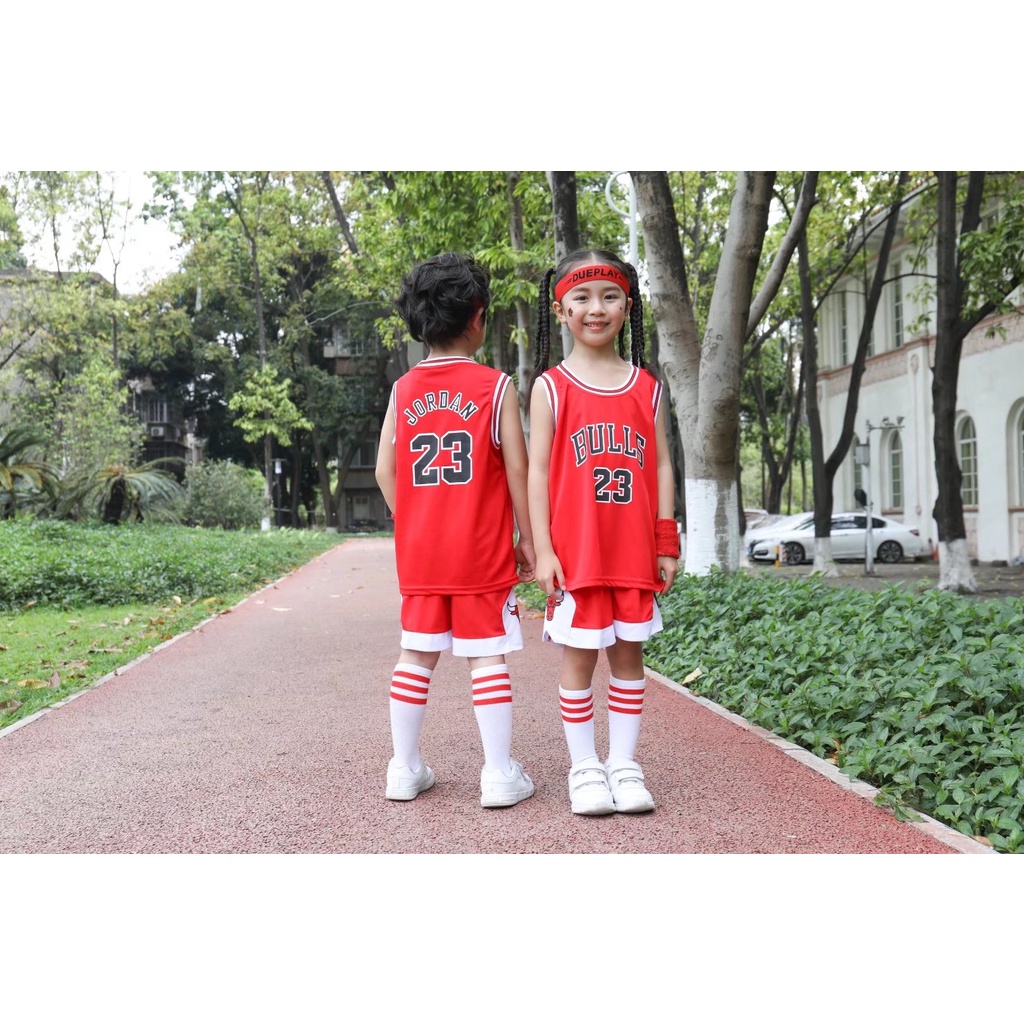 23 Michael Jordan Kids Chicago Bulls Basketball Jersey Set High Quality