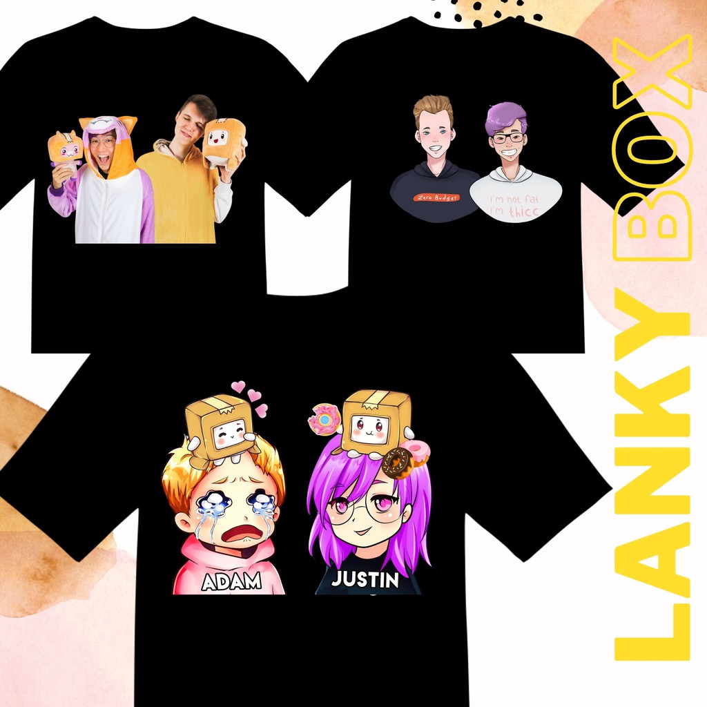 LANKYBOX ADAM AND JUSTIN BLACK SHIRTS-For Kids