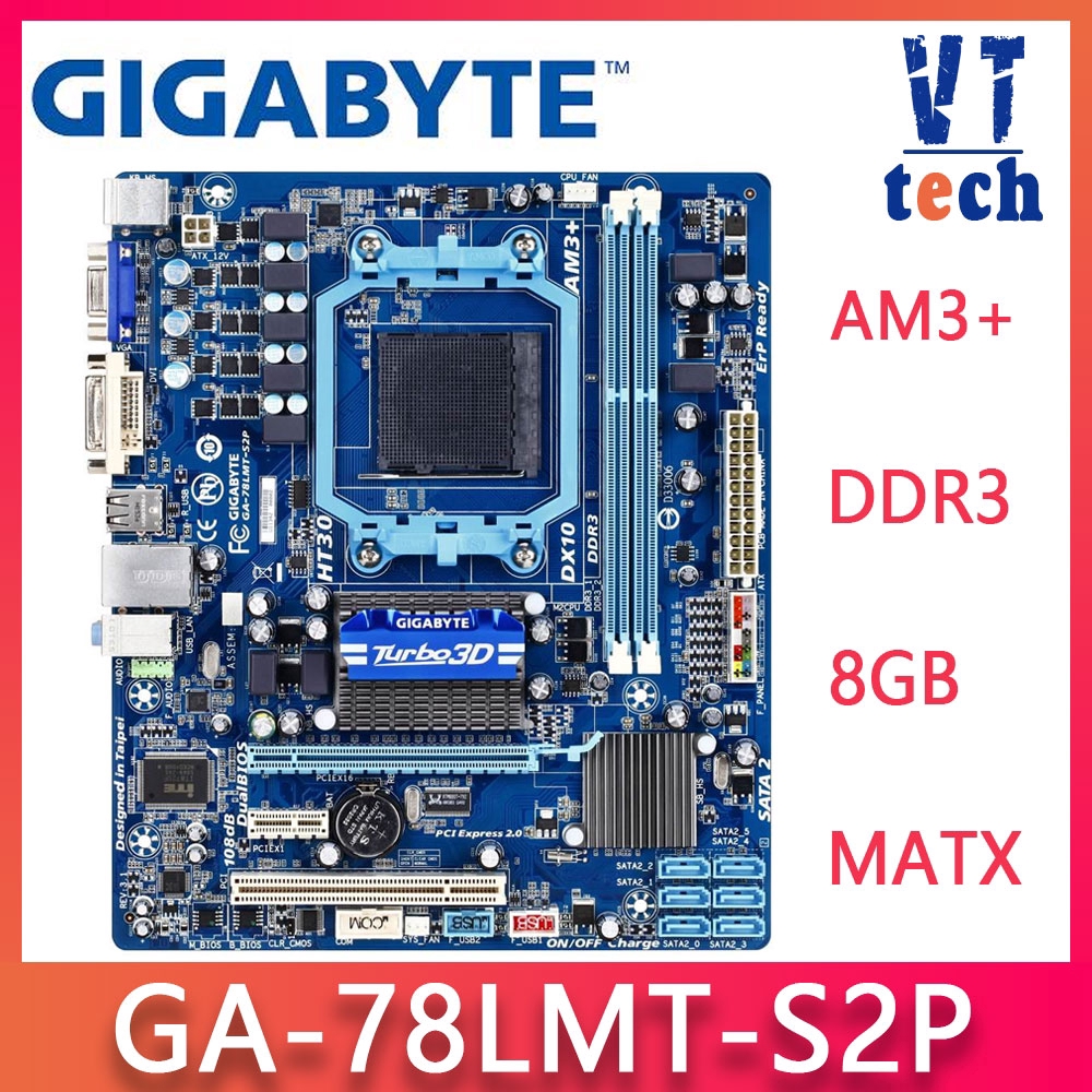 Gigabyte GA78LMTS2P Motherboard 760G DDR3 USB2.0 16G 78LMT S2 Desktop Mainboard Socket AM3